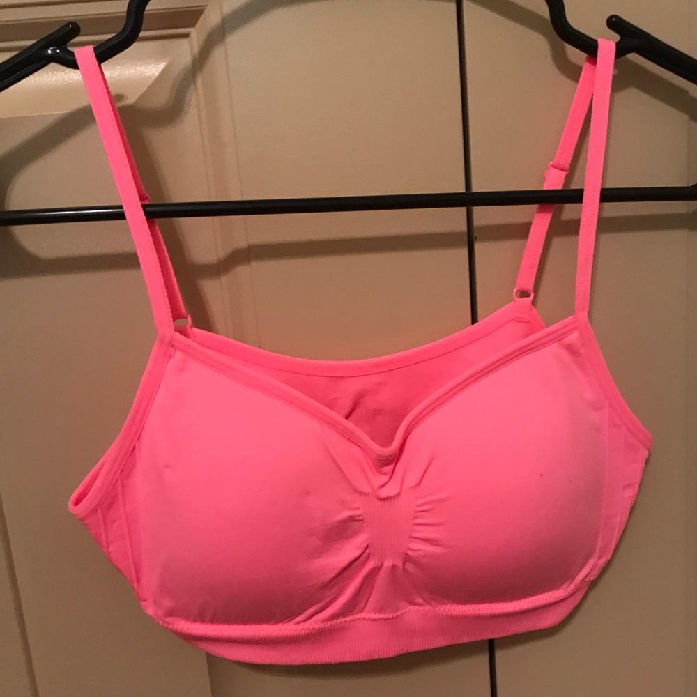 Pink sports bra